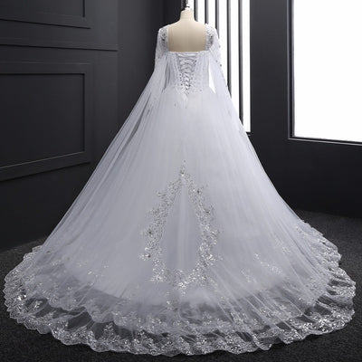 CW146 Real Photo Long sleeve Crystal beaded Wedding dress