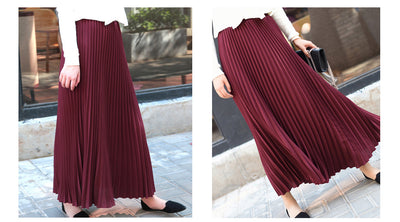 CK54  Fashion korean Pleated Long Skirts ( 10 Colors)