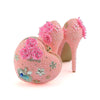 BS103 Handmade Pink Pearl Wedding heels+Matching Bag