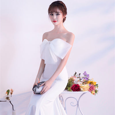 PP297 Big Bow Strapless mermaid Prom dresses(6 Colors)