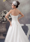CW76 REal Picture Simple Strapless Satin Wedding Dress