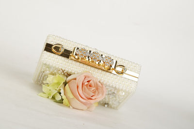 BS147 Luxurious Bridal shoes with matching  clutch bags set