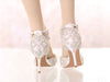 BS19 Buckle Strap crystal tassel Bridal Shoes