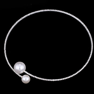 BJ372 Simple Simulated Pearl Bridal Jewelry sets (Necklace +Bracelet)