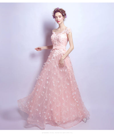PP151 Sweet Pink A line Prom dress
