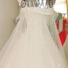 CW209 Boat neck Crystal Beaded Lace Wedding Gown with cape
