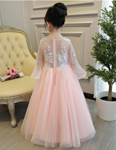 FG155 Luxurious off the shoulder flare sleeves Princess Girl Dresses