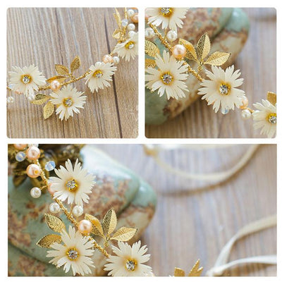 BJ337 Daisy Flower Bridal Headbands( 5 styles )