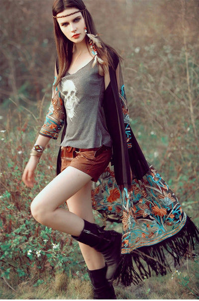 TJ09 Chic Embroidery Bohemian Tops