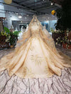 CG146 Real Photo champagne Wedding Gown+ matching veil