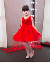 FG139 Luxury flower girl dress with mesh long cape