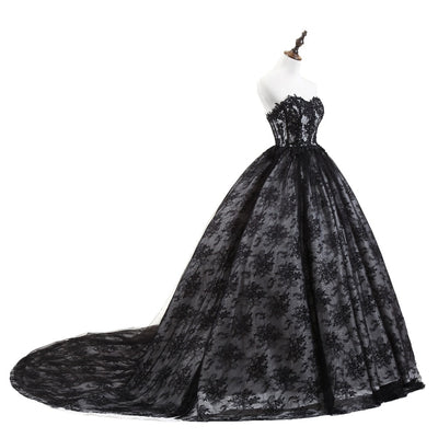 CG48 Black lace Quinceanera dress