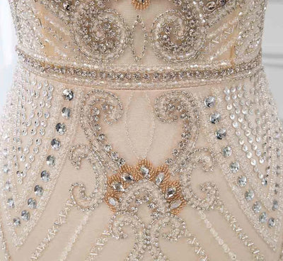 LG170 Luxury Champagne diamond  Evening Dresses