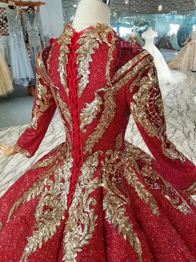 CG207 Real pictures vintage muslim Wedding dress+veil