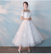 SS73 Boat Neck Short Sleeves Embroidery Ankle-length wedding Gown