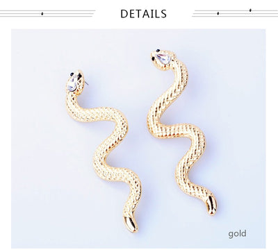 BJ88 Fashion Snake shaped Stud Earrings(Gold/Silver)