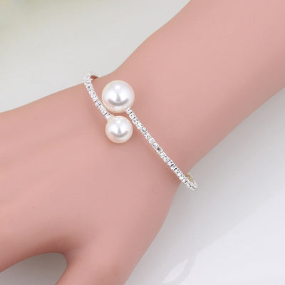 BJ372 Simple Simulated Pearl Bridal Jewelry sets (Necklace +Bracelet)