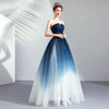 BH130 Elegant Strapless Navy Blue Gradient Homecoming Dress