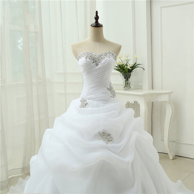 CW225 Real Photo strapless A Line Bridal Gowns