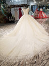 HW395 Real Photo Luxury shiny sequined with 3d flowers beaded wedding dress