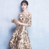 BH251 Gold sequined Bridesmaid dress