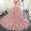 CG57 Plus size Sleeveless pink lace applique wedding dresses