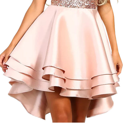 BH128  deep V-neck Sleeveless Satin Homecoming Dress (Black/Pink)