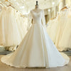 CW148 Long Sleeves A Line Wedding Gown with Chapel train