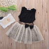 FG188 : 2pcs set of Sleeveless Top+Lace Skirt