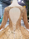 CG210 Real picture Golden beading wedding gown