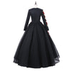 CG02 Black Flowers  Sleeve Ball Gown
