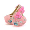 BS103 Handmade Pink Pearl Wedding heels+Matching Bag