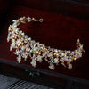 BJ85 Set of  Bridal Tiara +Earing (Pink/White/Gold)