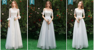 BH115 Elegant 6 styles of Gray Bridesmaid dresses