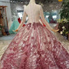 CG144 Muslim high neck long sleeves sequin Wedding Gown