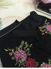 CK64 High Waist Rose Embroidery Black Skirt