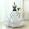 CG85 Vintage white black A line Wedding Dresses