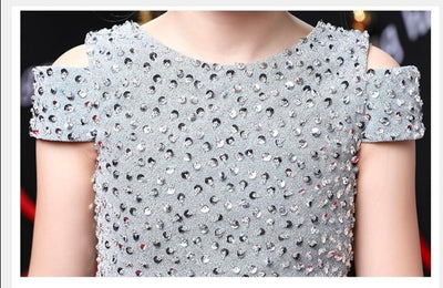 FG434 Luxury sequin Pageant Girl Dress