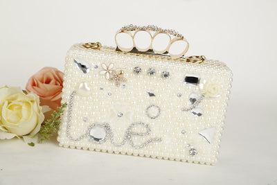 BS147 Luxurious Bridal shoes with matching  clutch bags set