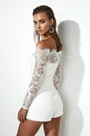 JR01 Slash neck Lace Strapless  Jumpsuit