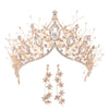 BJ92 Baroque Crystal jewelry Set :wedding Crown+ Earrings(Gold/Silver)