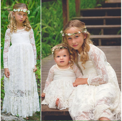 FG430 Lace flower Girl dresses ( 4 Colors )