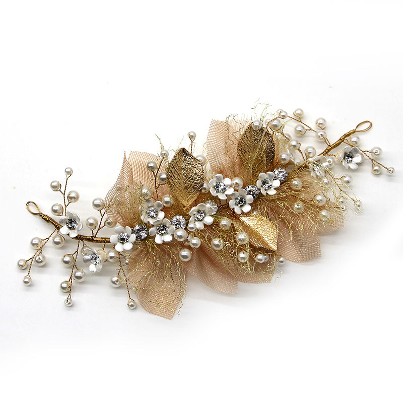 BJ31 Bridal flower pearls hair ornament - Nirvanafourteen