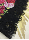 CK64 High Waist Rose Embroidery Black Skirt