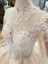 HW360 Real pictures shiny half sleeve high neck  Wedding gowns