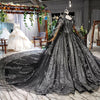 MM24 Black Mother & daughter matching Ball Gown with cape