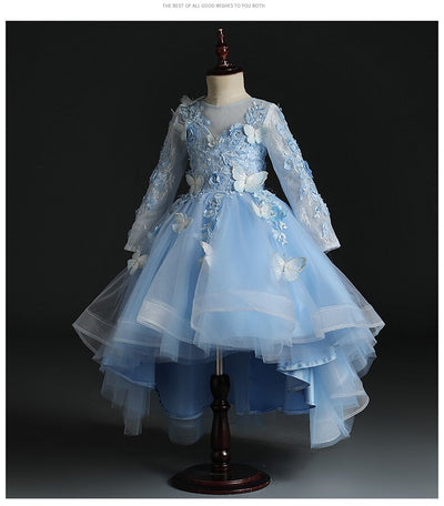 FG263: 3D Butterfly appliques Pageant Girl Dresses(3 colors)