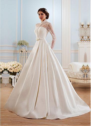 CW259 : 2pcs strapless satin Wedding dress with lace jacket ...