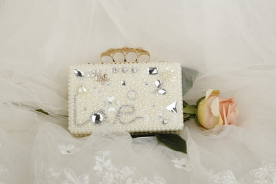 BS147 Luxurious Bridal shoes with matching  clutch bags set