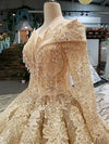 CG35 Gold embroidery Wedding Dress